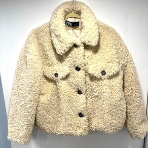Zara Faux Shearling Jacket, Like New